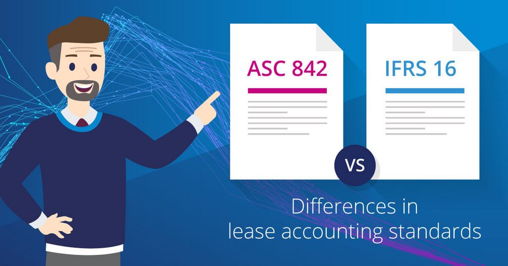 illustrated man pointing at differences between ifrs 16 and asc 842
